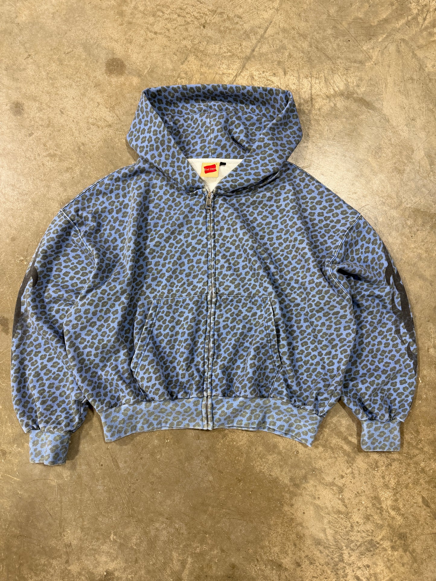Blue Leopard Zip up